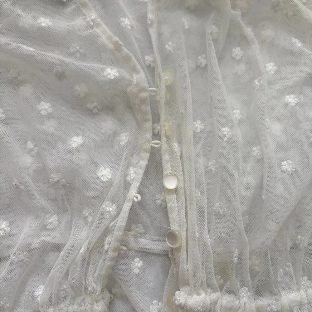 Forever-21 Women's White and Cream Cover-ups